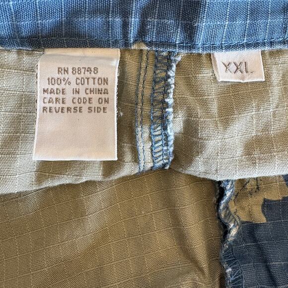 The Territory Ahead Blue Pigment Dyed Leaf Print Cotton Shorts - Men's XXL - Picture 5 of 6